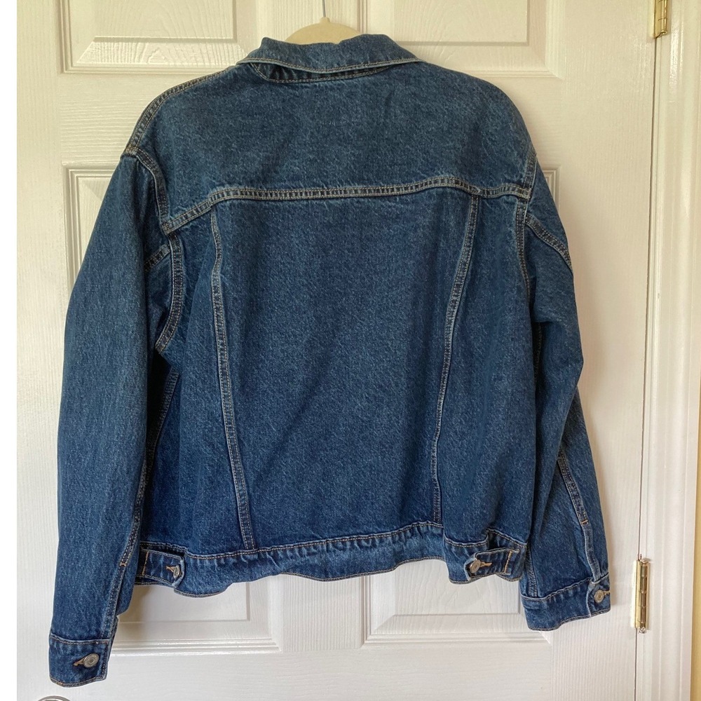 Old Navy Dark Wash Denim Trucker Jacket XL Classic Casual Americana Streetwear - Picture 5 of 5